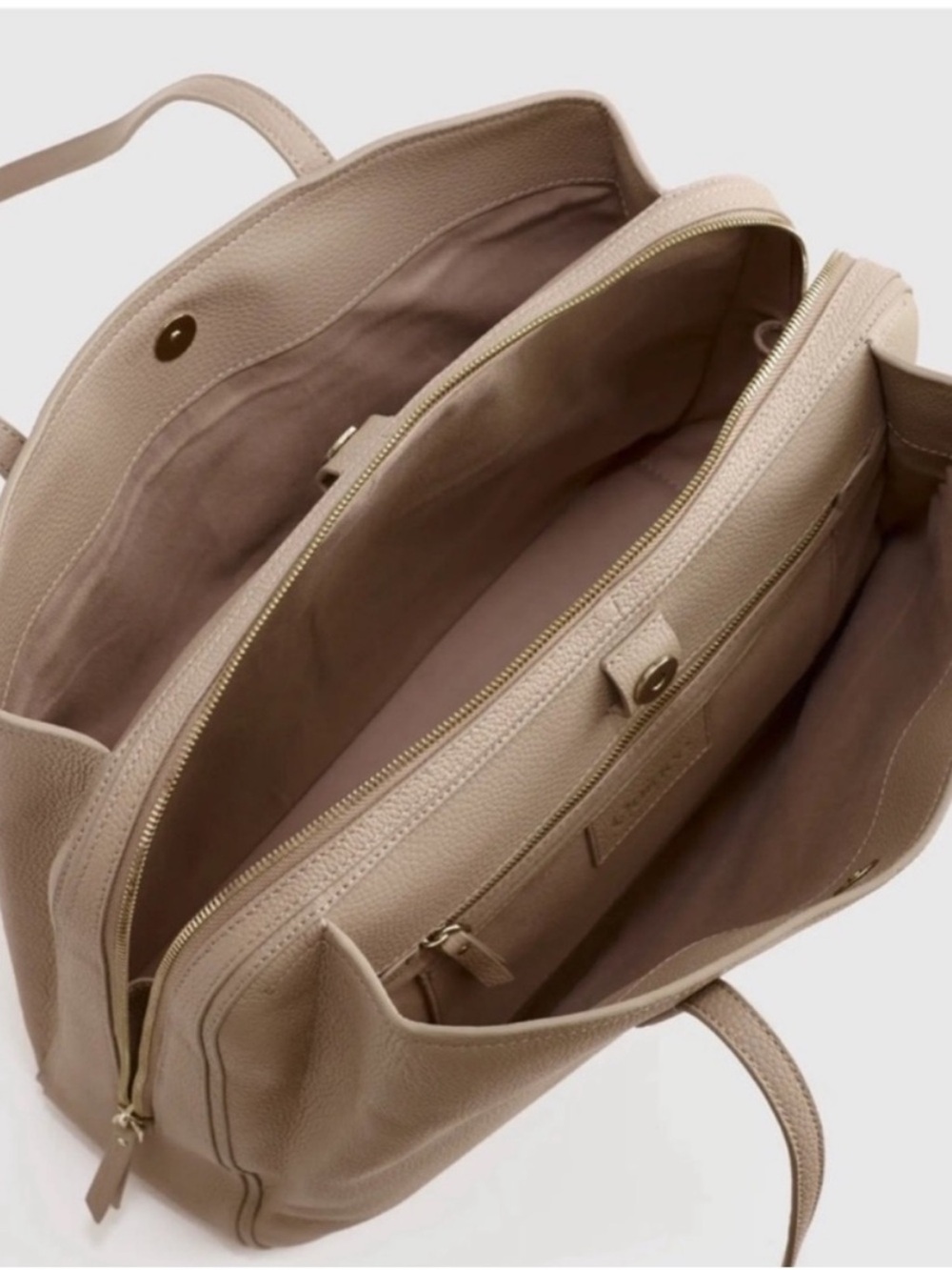 Quince Italian Leather Triple Compartment Work Tote - Picture 3 of 8